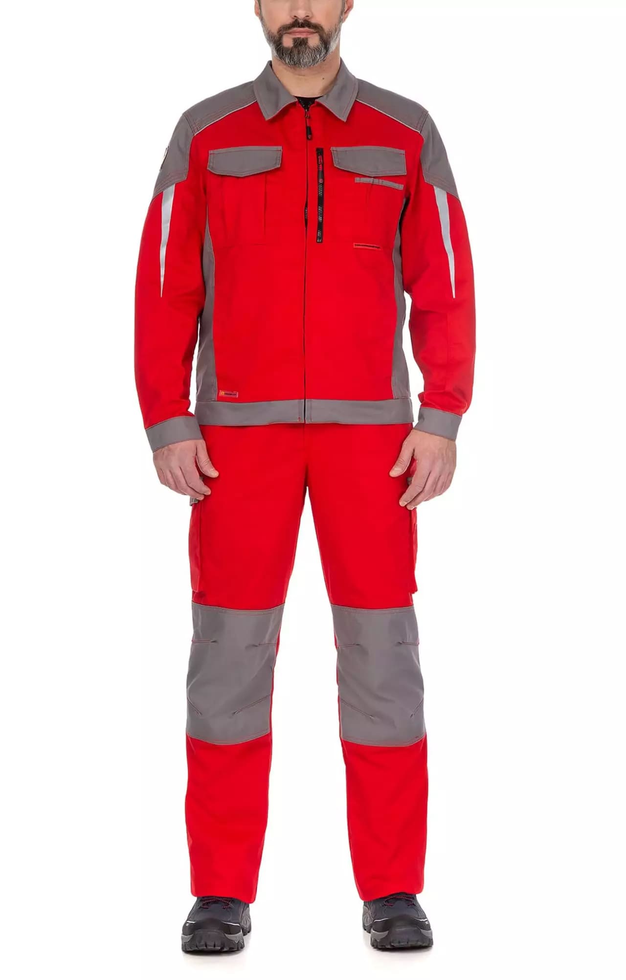 64639 Костюм  NEW 2 красный с серым STATUS  Летняя спецодежда  размер 44-46/170-176  - Вид №16