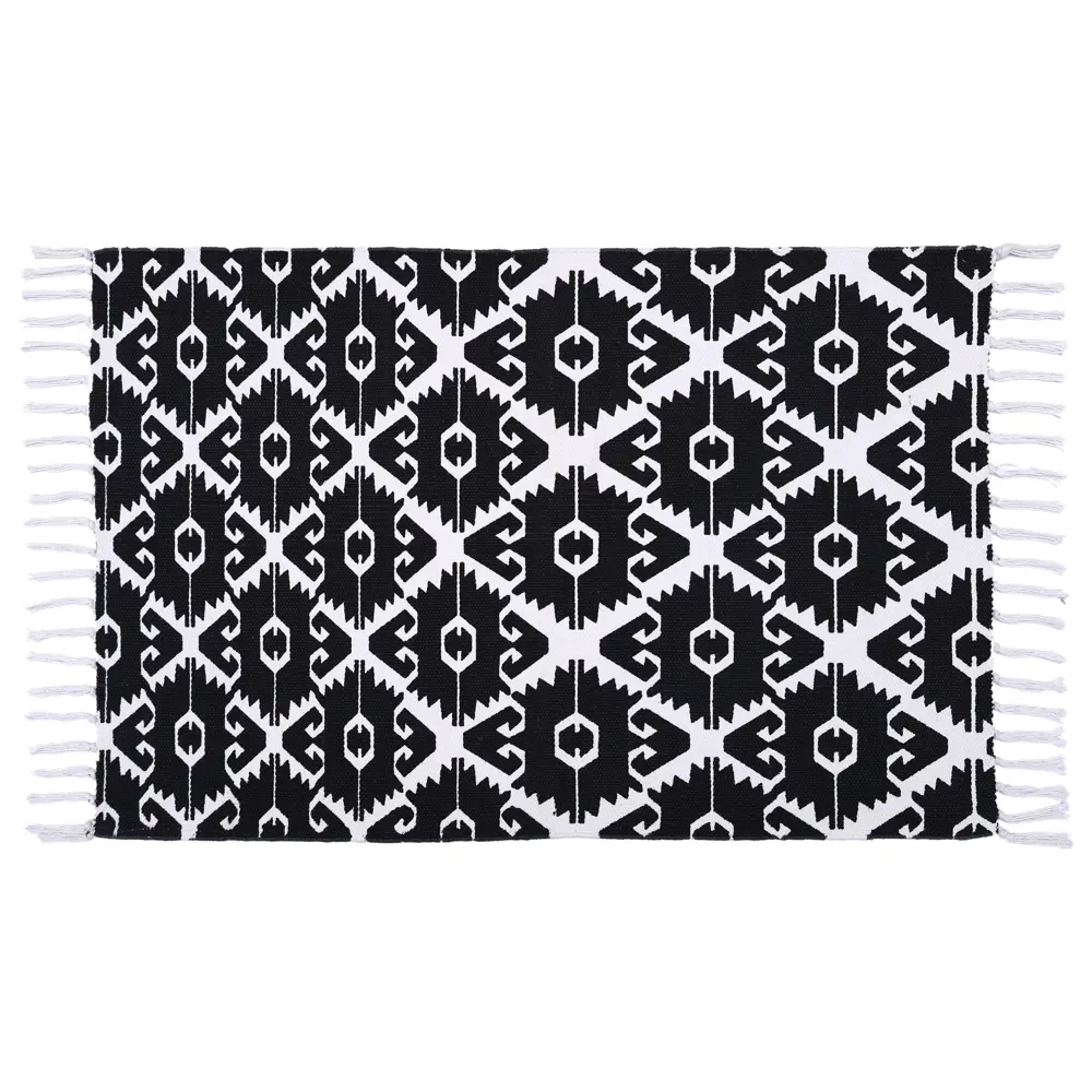 Коврик грязезащитный KREAFORTA Cauvery 60x90 см хлопок цвет черно-белый STLM-2175219 - Вид №1