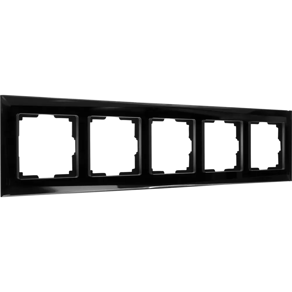 Рамка для розеток и выключателей Werkel Diamant 5 постов, цвет чёрный STLM-2033922 - Вид №1