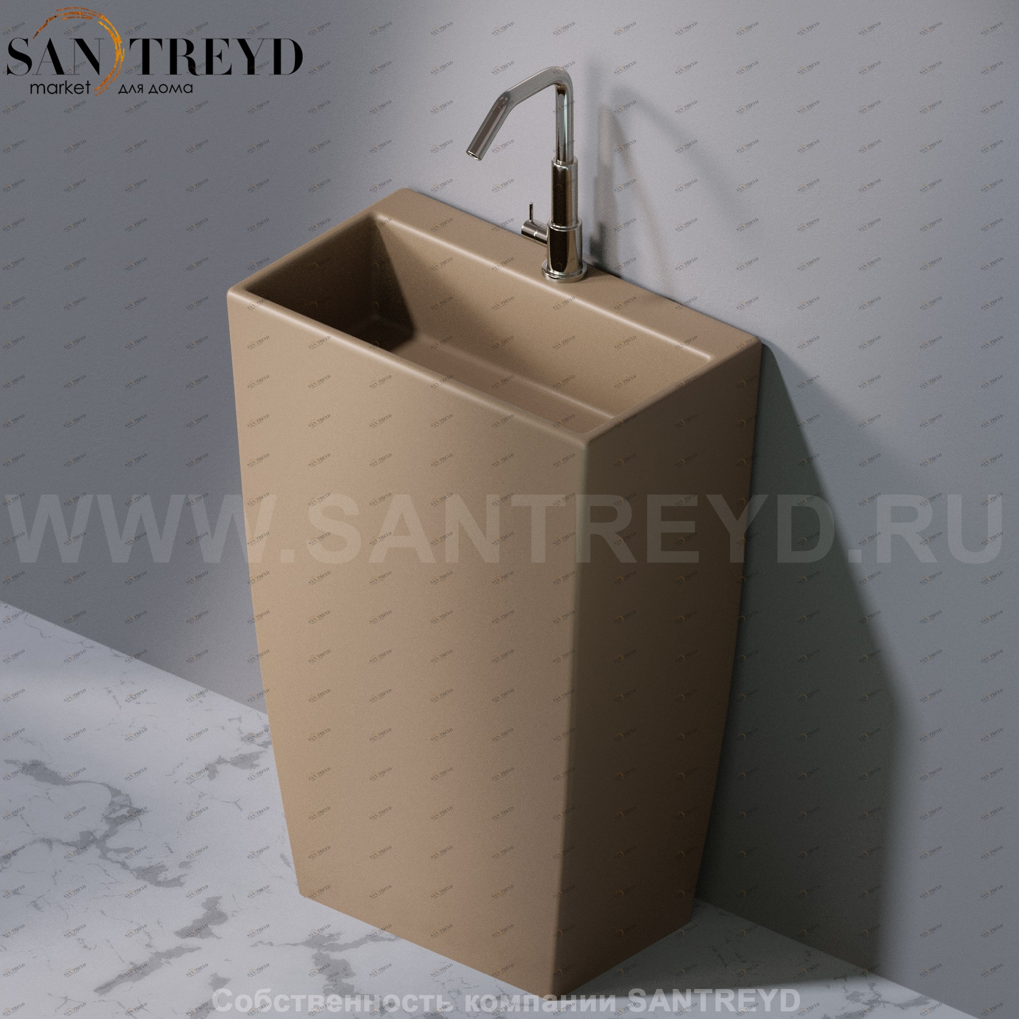 L115132 Напольная раковина стоящая прямоугольная A. e T. Italia Tower AeT ITALIA