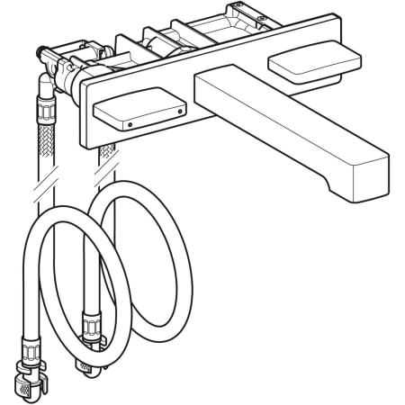 116.463.21.1 Смеситель для раковины Geberit ONE прямоугольного исполнения, настенный монтаж, смеситель двухручковый, для функционального блока скрытого монтажа Geberit  - Вид №1