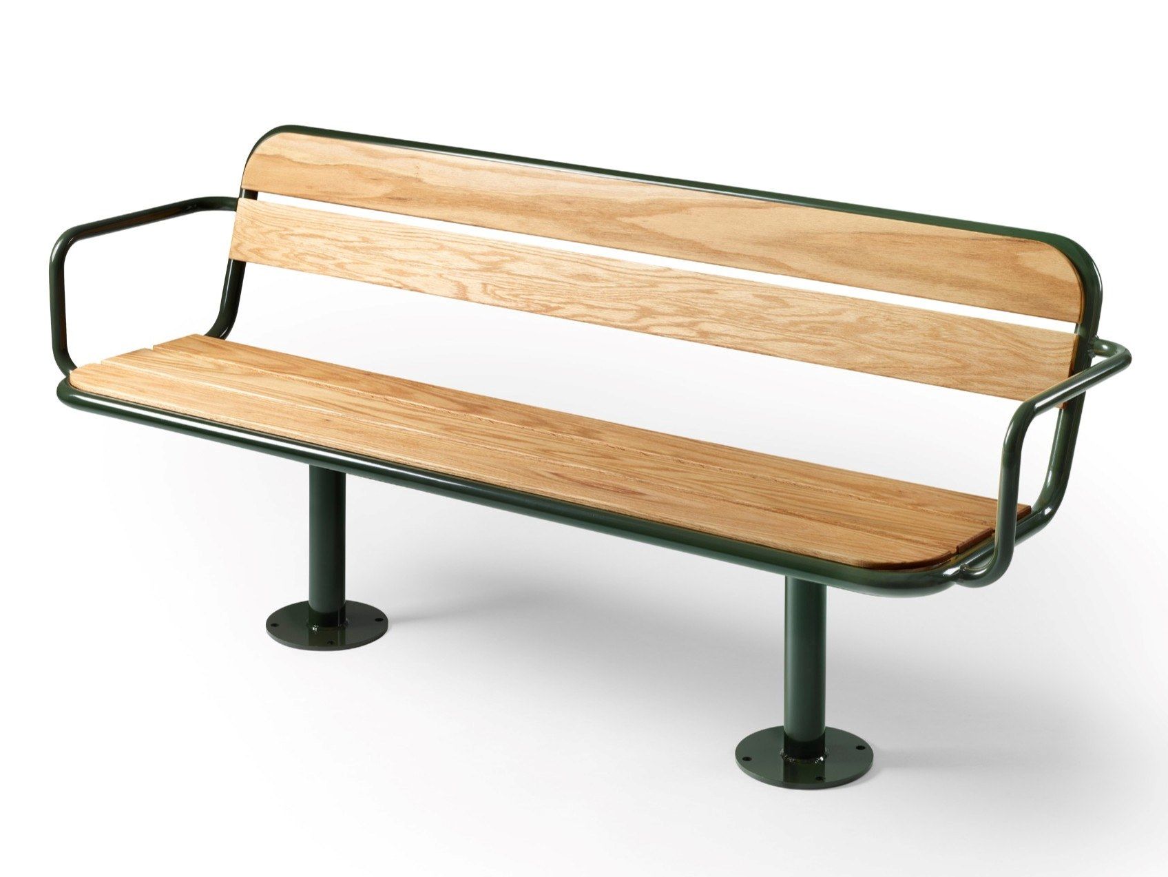 Стальная и деревянная скамья со спинкой Nola Industrier Gry ARCH-00133080