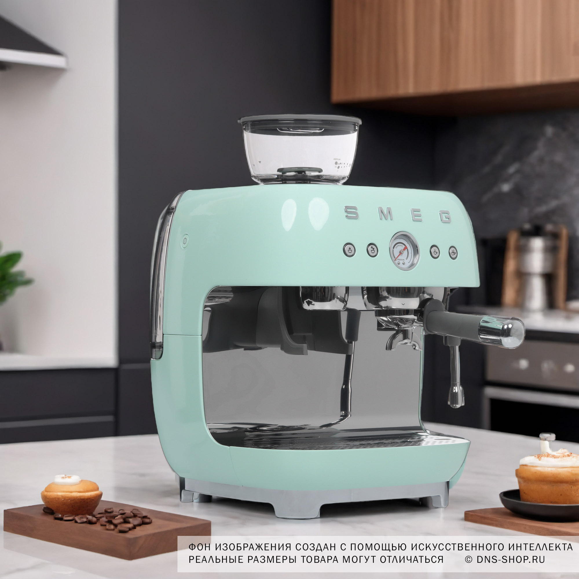 5488485 Кофеварка рожковая Smeg EGF03PGEU зеленый STDN-0134854 - Вид №13