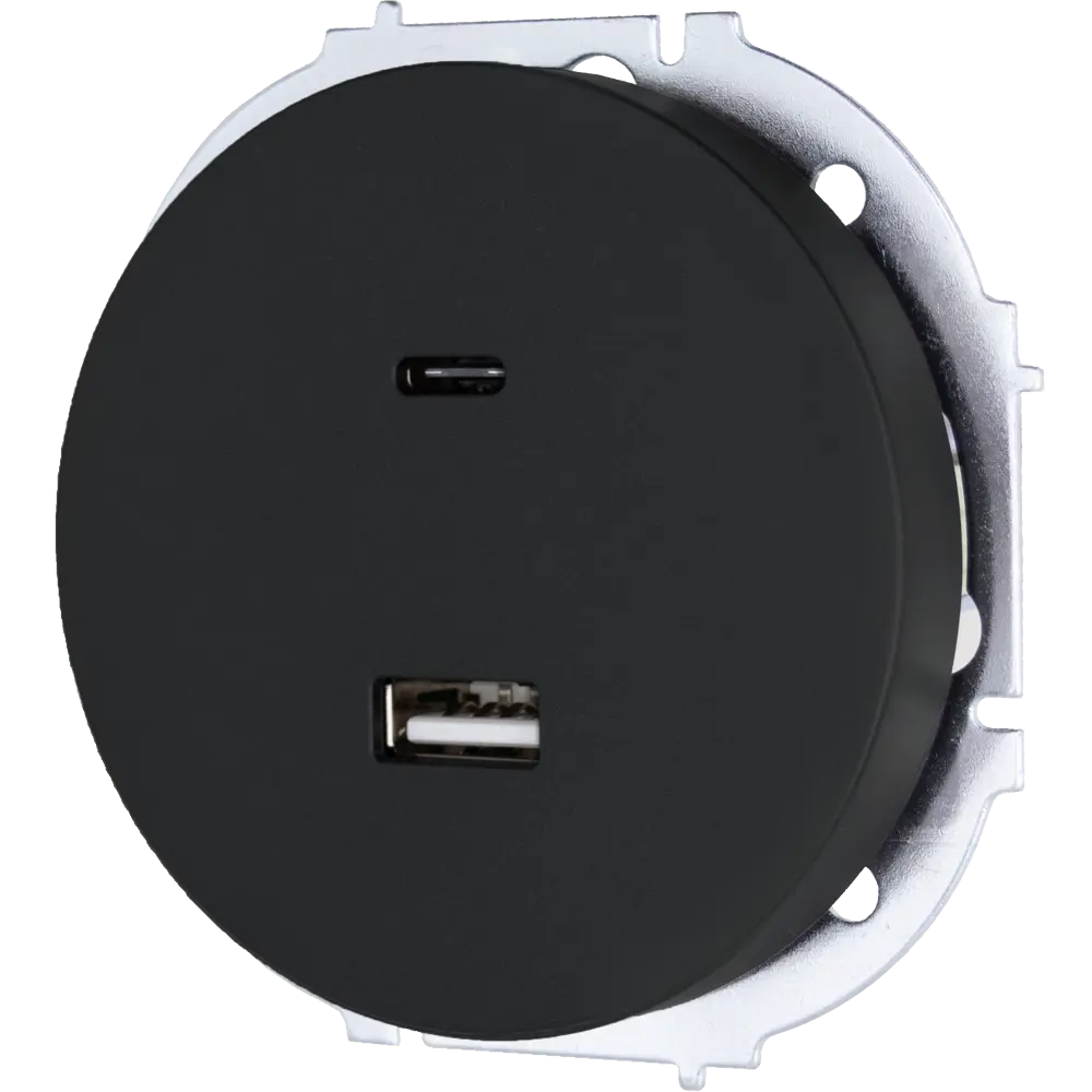 Розетка TC+USB встраиваемая Osen цвет черный 89424788 STLM-2037905 LEZARD