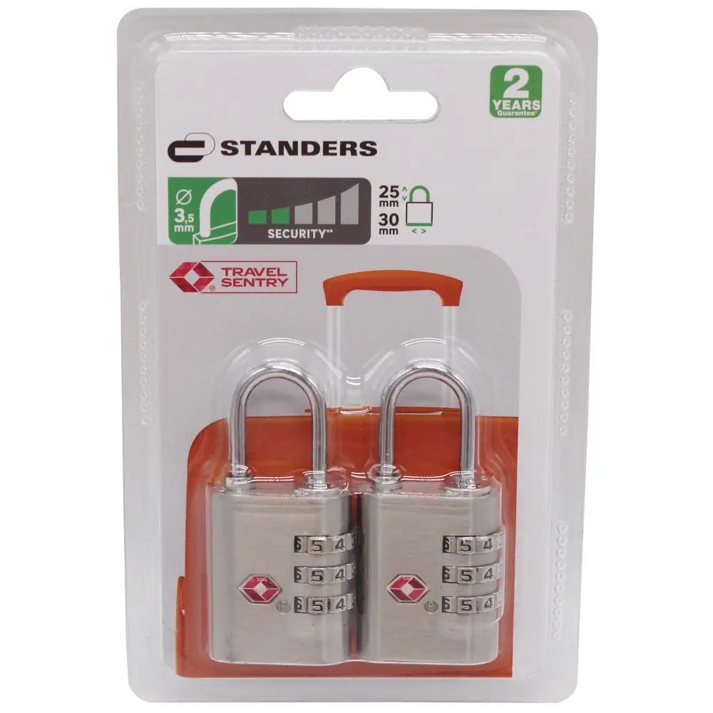 Замок багажный кодовый Standers, 30 мм, ЦАМ/сталь, 2 шт STLM-2178771 - Вид №1