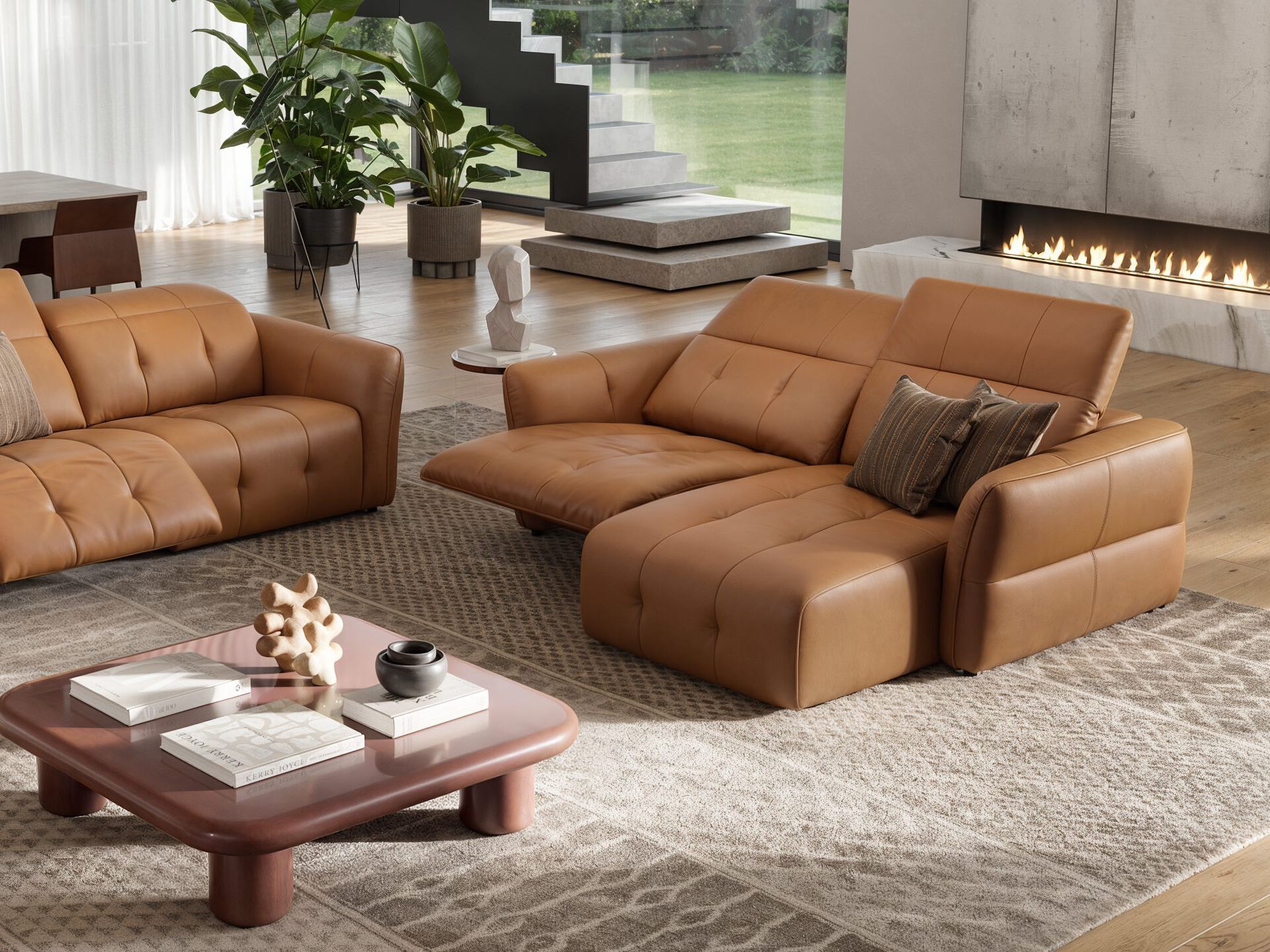 Кожаный диван с полуостровом Sofanella Maranello ARCH-00134642 - Вид №4