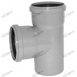 Тройник канализационный ПВХ Д50х50мм 90 градусов Политек 6282