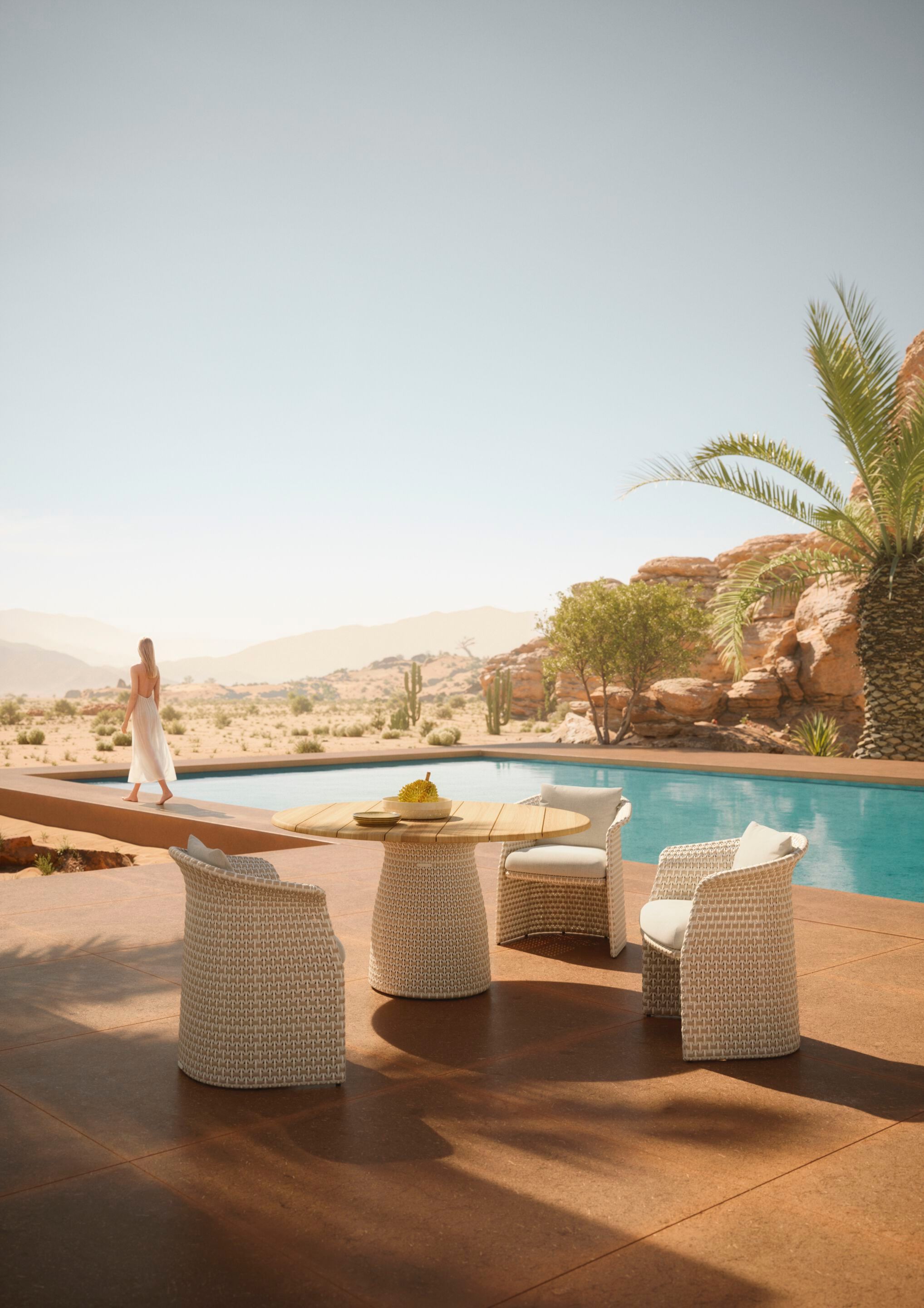 Круглый стол для сада из тикового дерева DEDON FLLAIR ARCH-00035845 - Вид №4