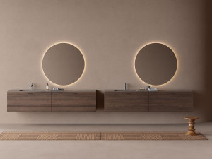 Деревянный подвесной умывальник