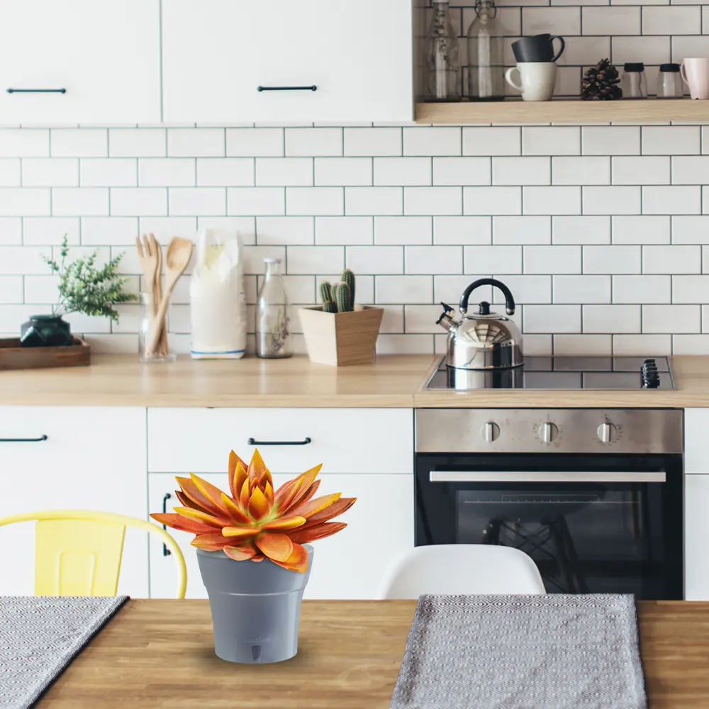 Горшок цветочный «Дали » ø13.5 см, 1.2 л, пластик, серый Santreyd STLM-2030505 - Вид №2