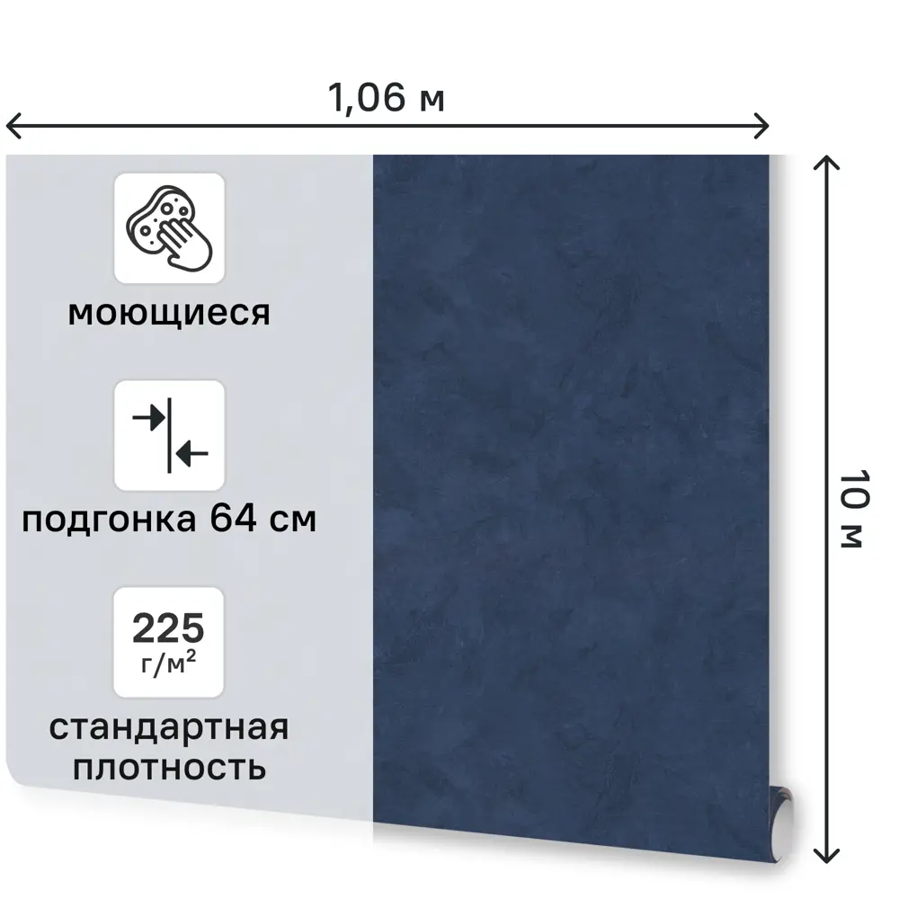 Обои флизелиновые Euro Decor Meadow синие 1.06 м ED7327-20 89441554 STLM-2121768 - Вид №1