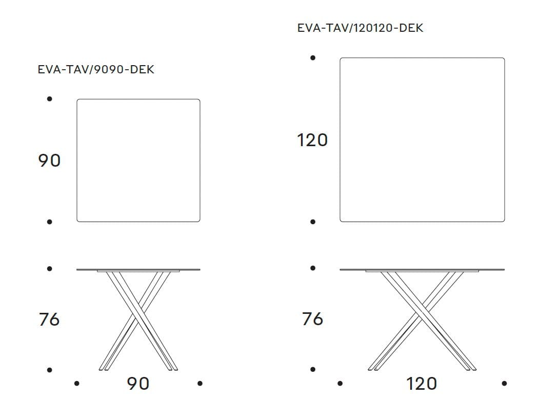 Алюминиевый квадратный садовый стол с порошковым покрытием Nodo Italia Eva ARCH-00124780 - Вид №5