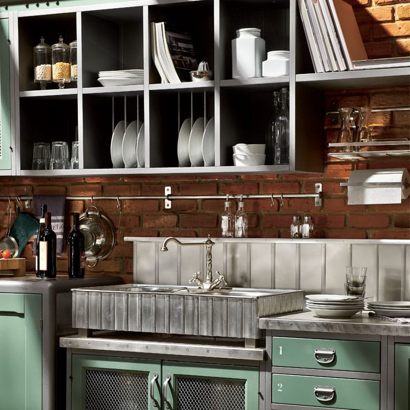 Кухня из нержавеющей стали с островом Marchi Cucine Vintage Style ARCH-00090833 - Вид №2