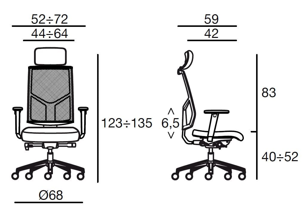 Сетчатое вращающееся офисное кресло Sesta Sax Net ARCH-00030828 - Вид №2