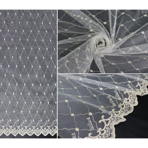 Тюль 1 м/п Вышивка 45867 сетка 280 см цвет золотой