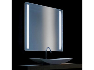 Квадратное зеркало со встроенным настенным освещением