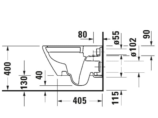 Керамический подвесной туалет без бриды Duravit D-Code ARCH-00061564 - Вид №2