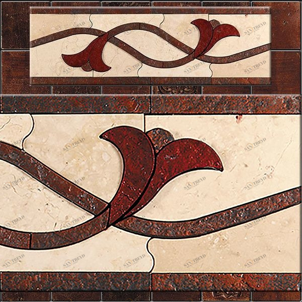 БОРДЮР ИЗ МРАМОРА LI-3 SKALINI FLORAL LI3