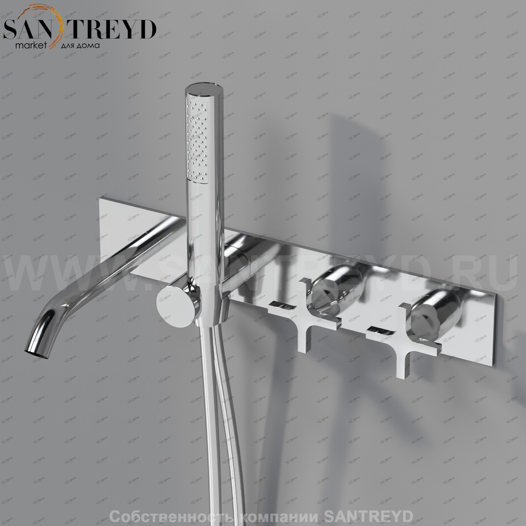 Встроенный смеситель AMEM324S MEMORY для ванны хромированный Agape