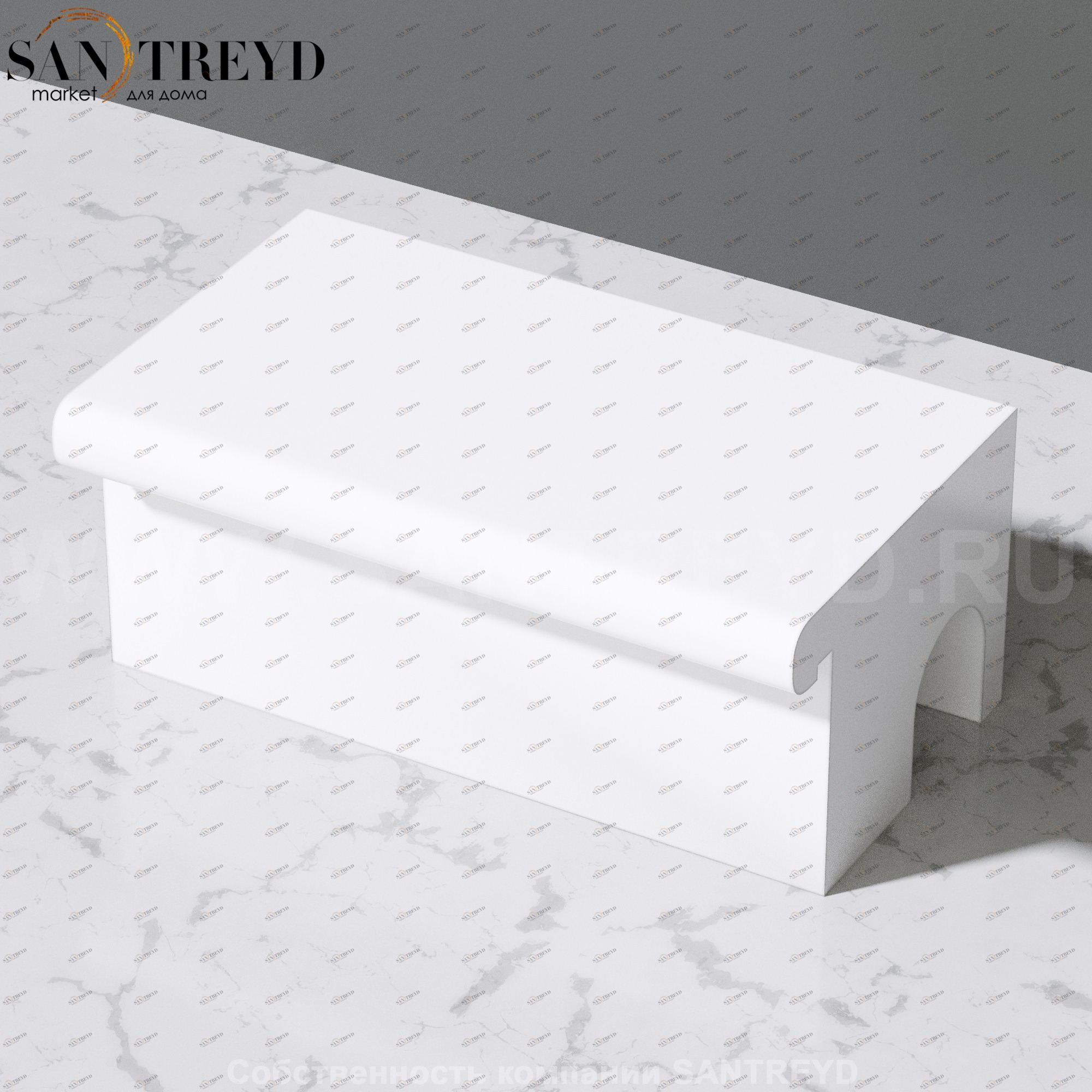 Effegibi ACCESSORI Модульная скамейка для облицовки, закругленная секция 1М белая. Возможна установка LED подстветки SV31000011