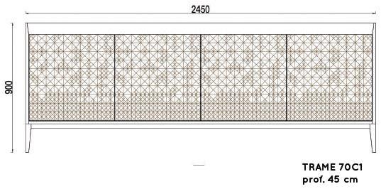 Barba design Буфет из орехового дерева с распашными дверцами Trame 70.c1 - 58.a1 - Вид №5