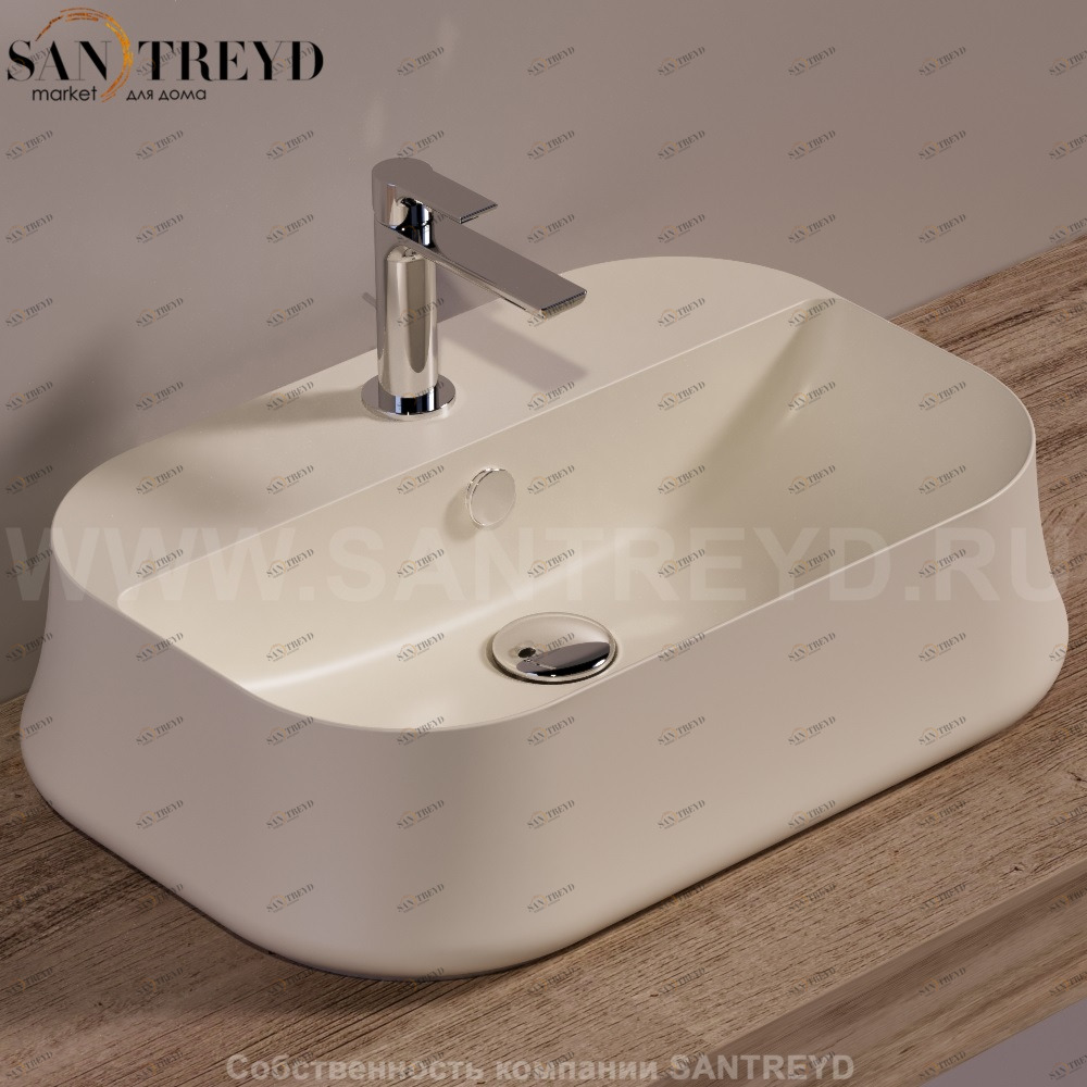 SH09SABBIAMATT Накладная раковина на столешницу  прямоугольная Simas Sharp