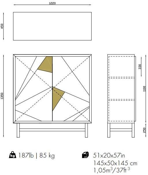 Mambo Unlimited Ideas Комод из мдф с распашными дверцами Jazz sun-id-1411033 - Вид №4