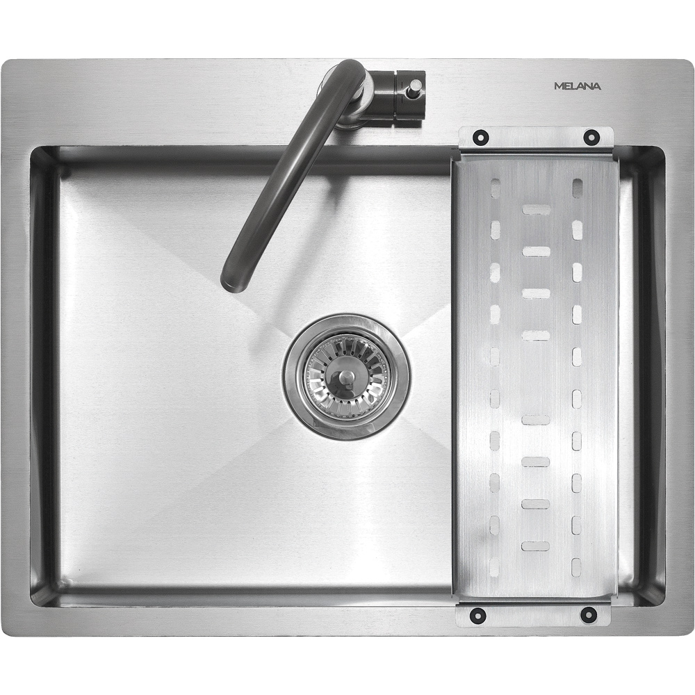 Мойка R6050H MELANA ProfLine 3,0/200 САТИН врезная прямоугольная в комплекте с коландером MLN-R6050H+коландер
