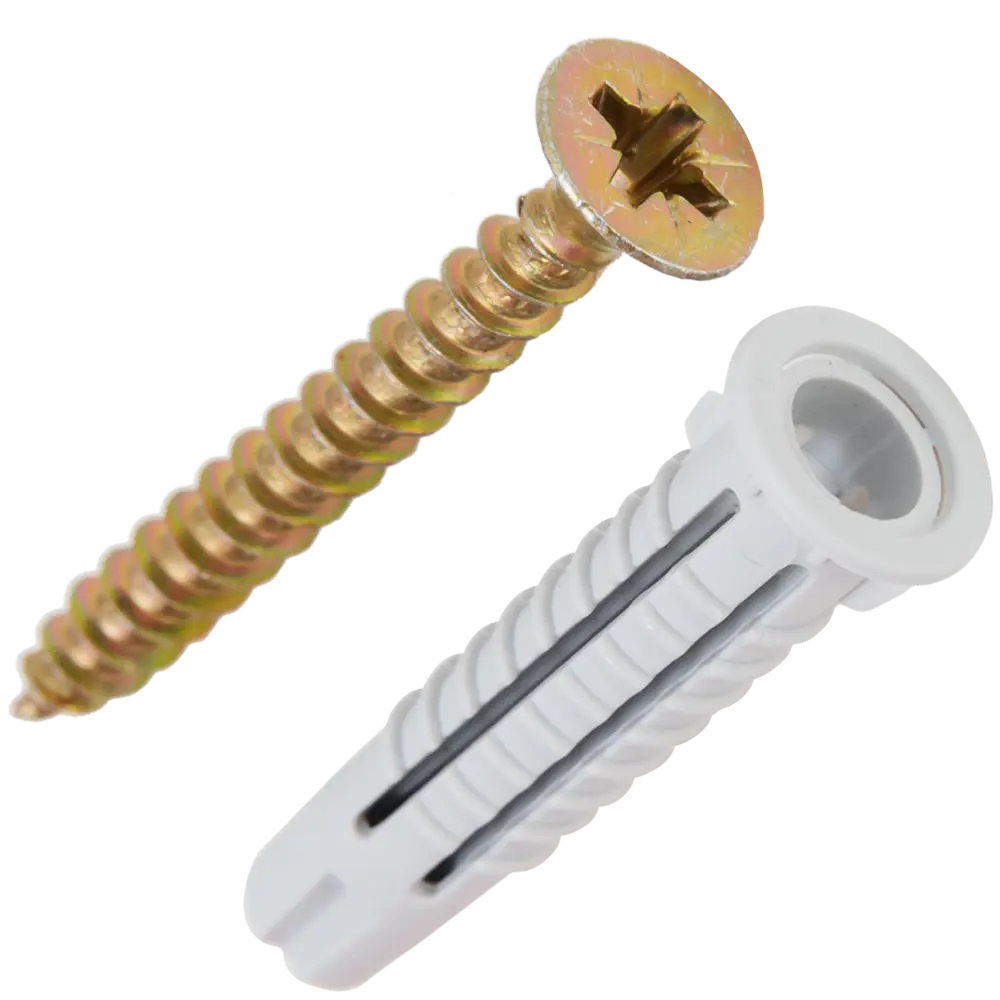 Дюбель-шуруп потайной 6x30 мм нейлон цвет серый ЕВРОПАРТНЕР STLM-2197795 - Вид №1