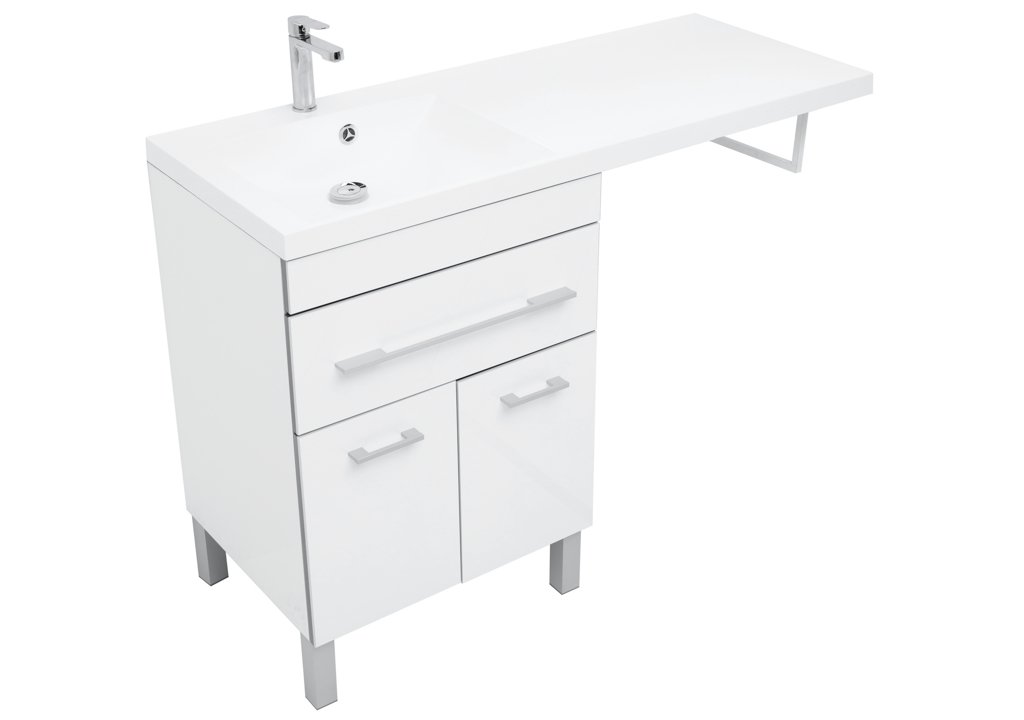 Тумба с раковиной Aquanet Верона 120 L белый (напольная, 1 ящик, 2 дверцы) 0018250700239565 - Вид №3