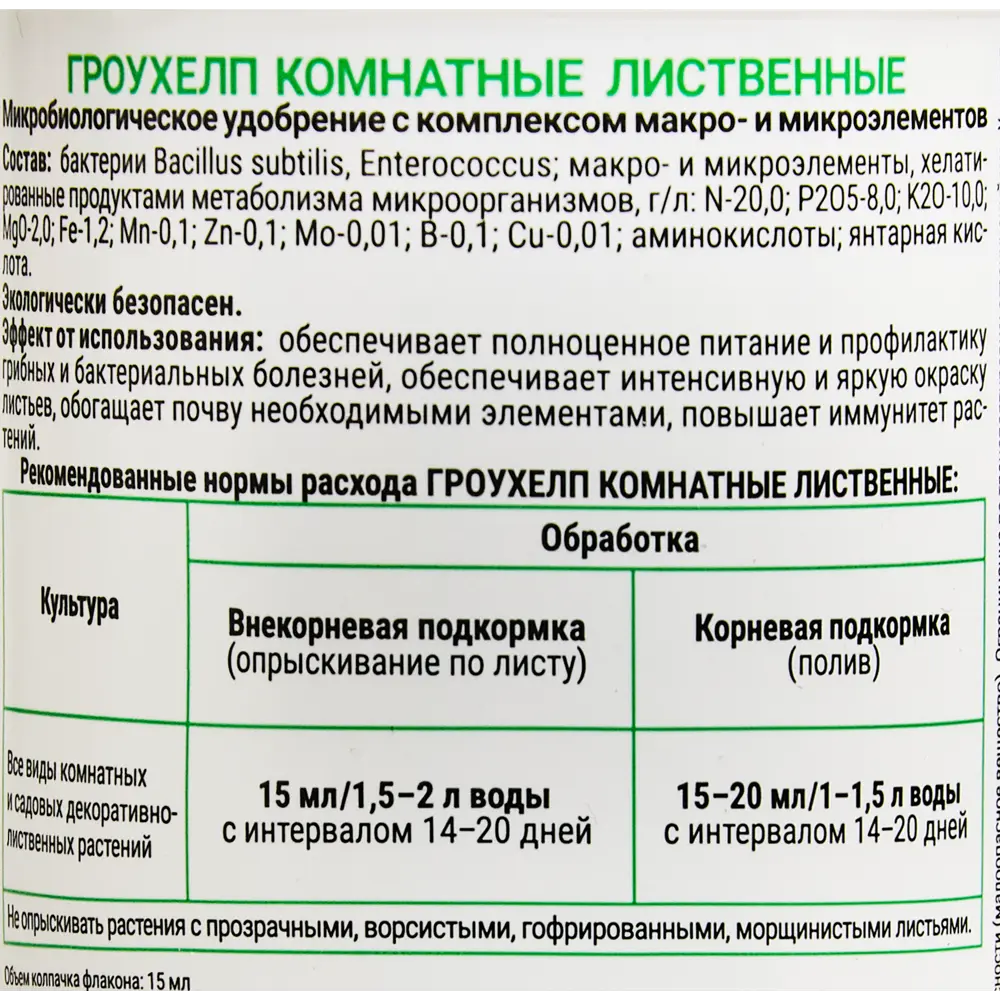 Экодачник GROWHELP — биостимулятор для комнатных растений с янтарной кислотой 86481310 STLM-0069127 - Вид №2