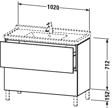 LC661007575 Тумбочка напольная L-Cube #LC6610 1020 x 469 мм Лен, декор Duravit - Вид №1