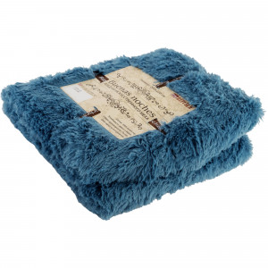 82567314 Плед декоративный 200х220 см, искусственный мех, цвет синий