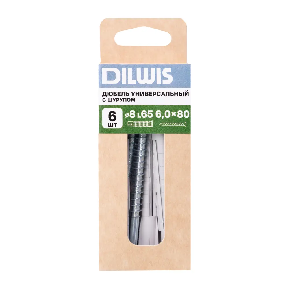 Дюбель универсальный нейлоновый Dilwis 8x65мм 6 шт. в комплекте с шурупом STLM-2159328 - Вид №5