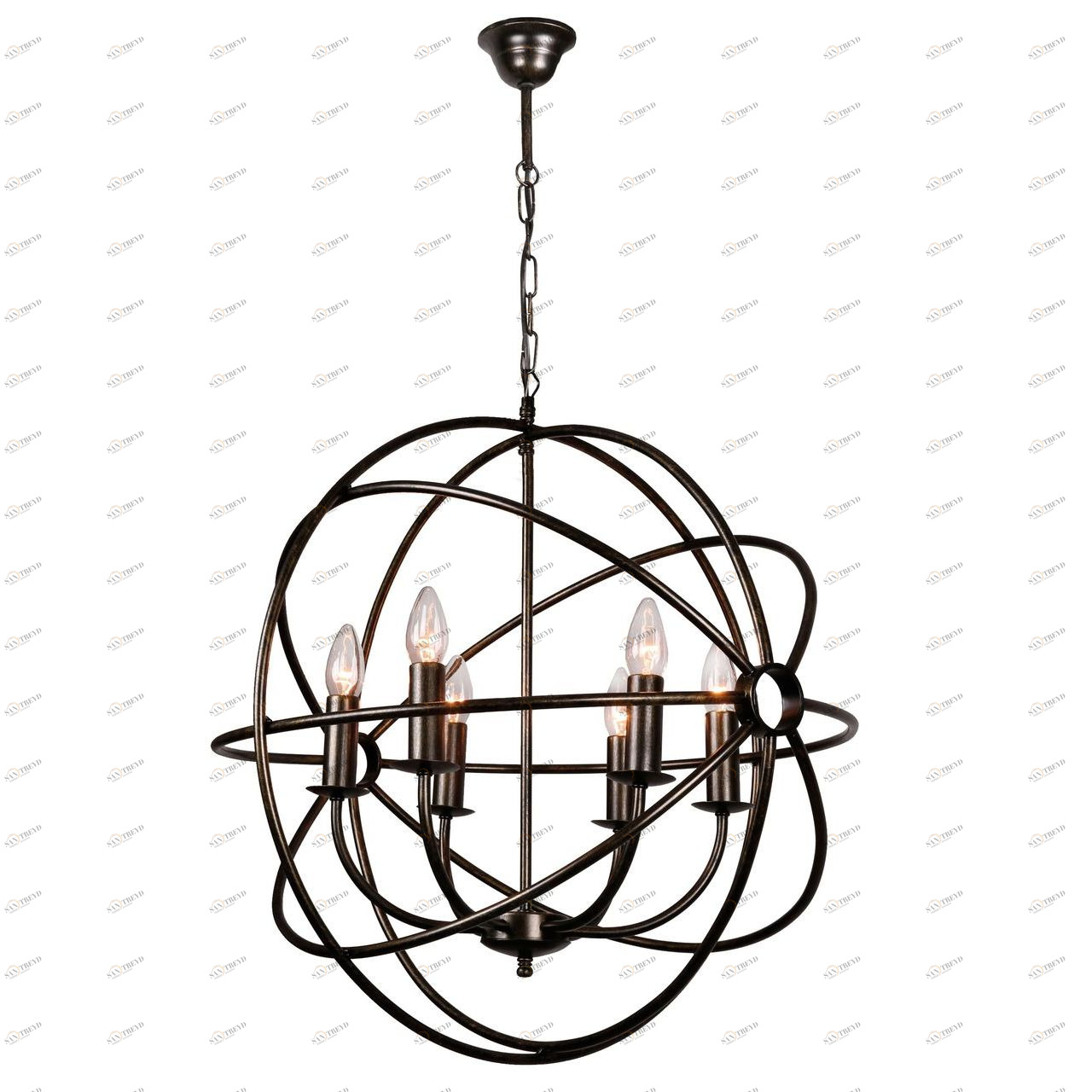 Люстра дизайнерская Desserts черная 10197-6L SUPERNW КЛЕТКИ, ШАР 056817 Черный 