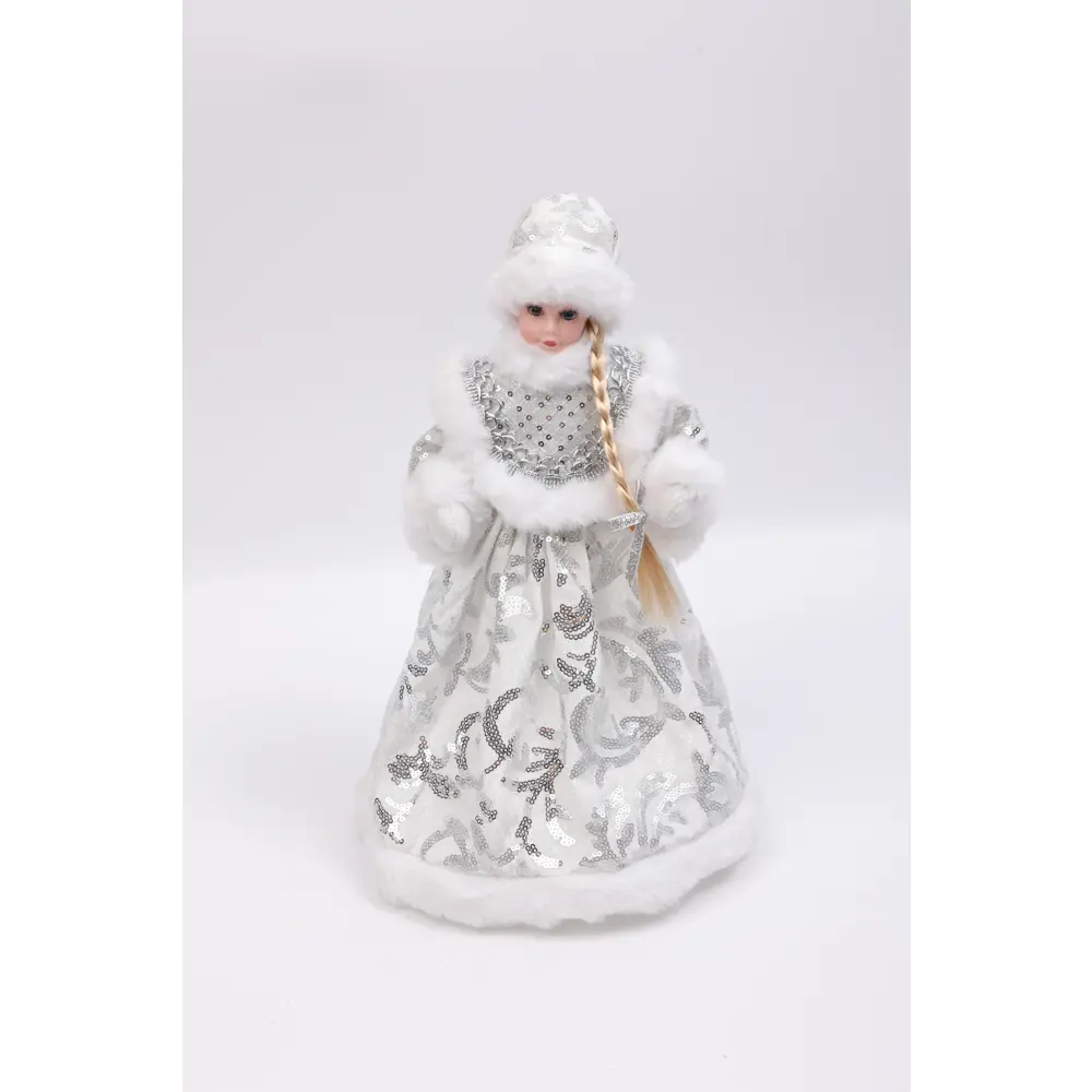 Новогодняя фигурка KREAFORTA Снегурочка 36 см серебристый STLM-2074623