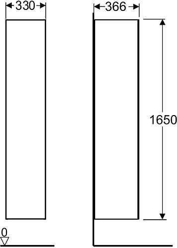 9742073111 IDO Elegant высокий шкаф с дверцей, 330 мм, темно-серый - Вид №4