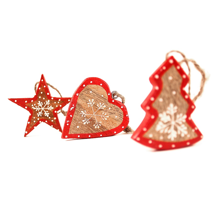 Украшения подвесные Stars/Trees/Hearts, деревянные, в подарочной коробке, 30 шт Enjoyme ENNY0008 - Вид №4