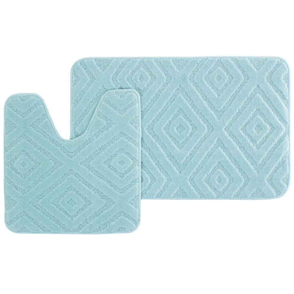 Набор ковриков «Геометрия» цвет мятный АКВАЛИНИЯ STLM-2209950 - Вид №1
