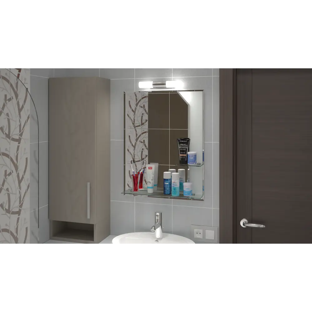 Зеркало с полкой «Бали» 54х68 см цвет белый Santreyd Без серии STLM-2134645 - Вид №4