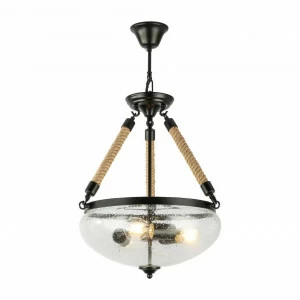 Подвесной светильник черный Ulleu 69029-3H GLOBO ДИЗАЙНЕРСКИЕ, ШТУРВАЛ, МОРСКАЯ 00-3889918 Черный