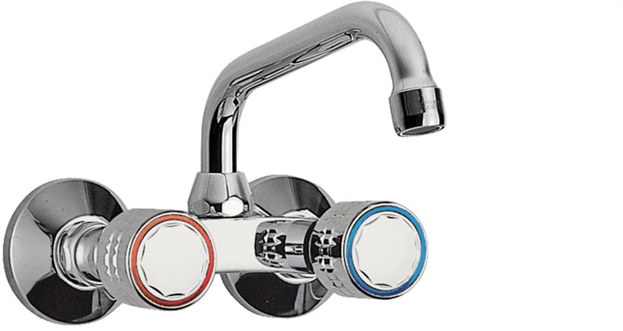 Смеситель для КУХНИ Настенный двухрычажный для кухни-123214 TRES