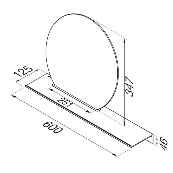 Зеркало / металлическая полка для ванной комнаты Geesa Leev ARCH-00012809 - Вид №1
