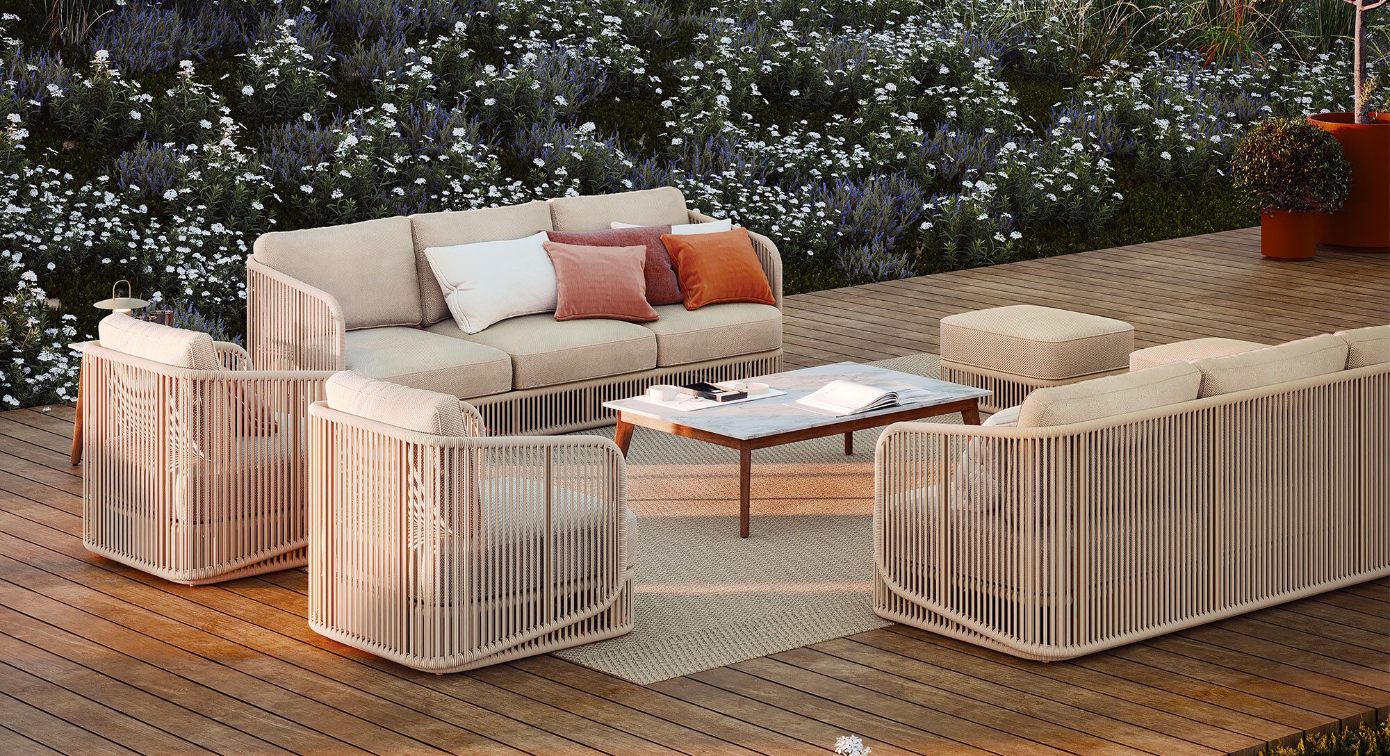 Веревочный мягкий садовый диван Walters Wainscott ARCH-00093912 - Вид №3