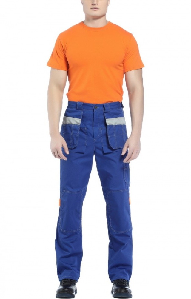 4957446 Брюки рабочие "Профессионал" василек со светло-серым  Летняя спецодежда  размер 52-54/182-188  - Вид №2