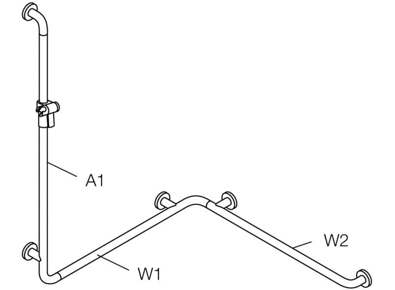 805.35.21S Поручень для душа с держателем для душа, нестандартная длина HEWI Greifen  - Вид №2