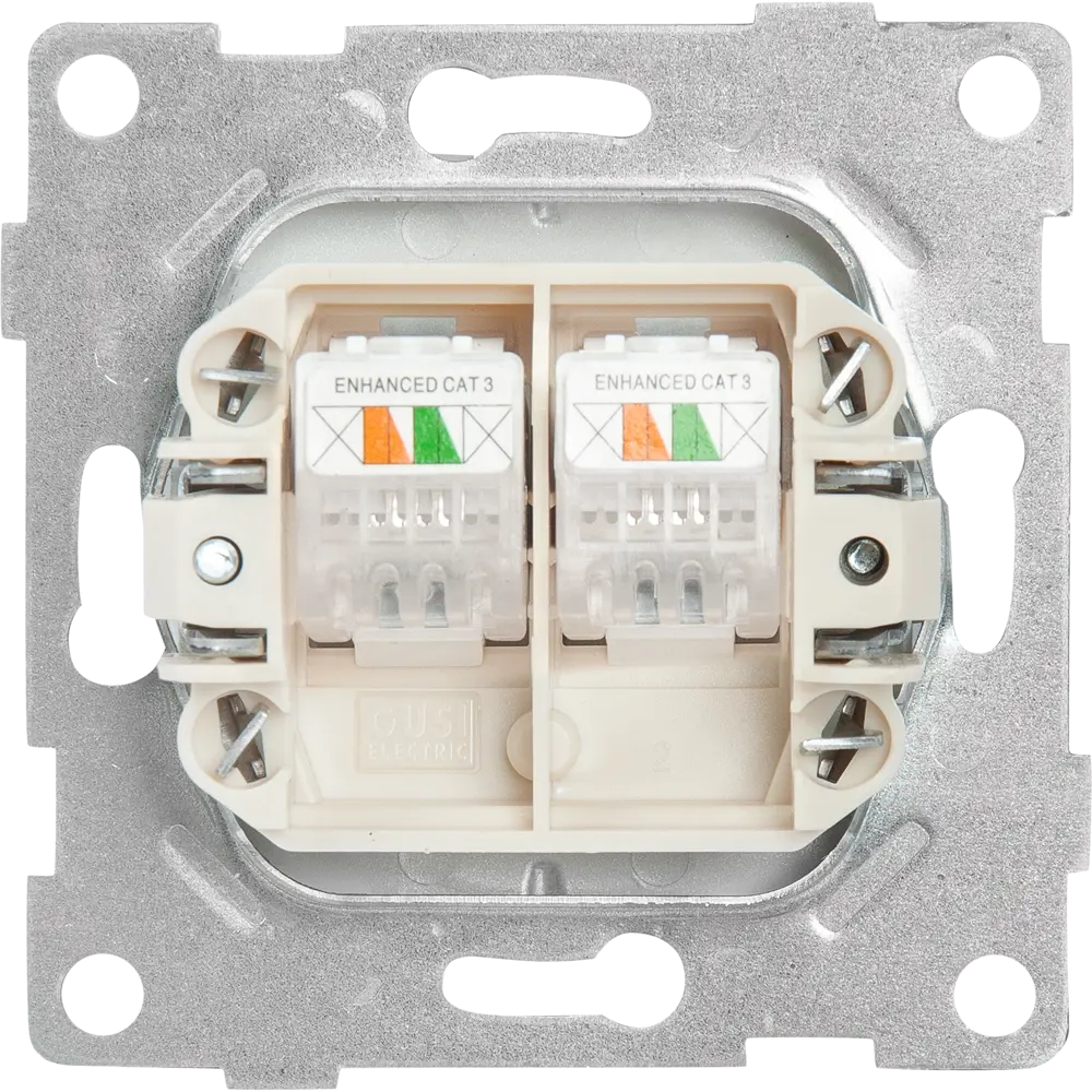 Телефонная розетка GUSI Electric двойная встраиваемая серебристая 83864428 Ugra STLM-0045210 - Вид №2
