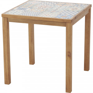 19227201 Стол садовый квадратный 70x70x72 см акация/керамика коричневый