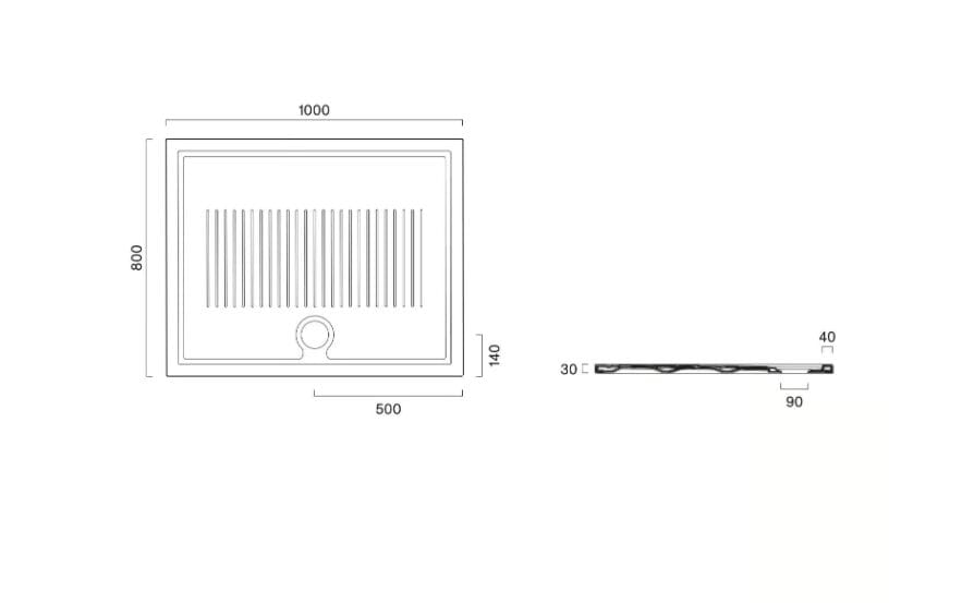 Нескользящий прямоугольный поддон для душа CERAMICA CATALANO H3 ARCH-00140330 - Вид №14