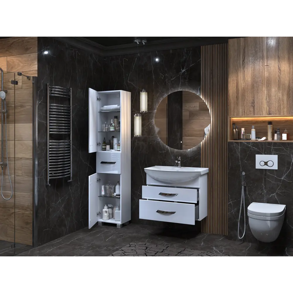 Пенал для ванной Vigo Moss 189.5x40 см цвет белый STLM-2170452 - Вид №7